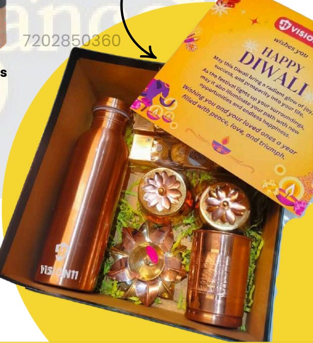 Premium Copper Box Gift Set for Festive and Corporate Gifting, Luxury Copper Combo with Elegant Presentation for Hampers, Celebrations and Premium Use